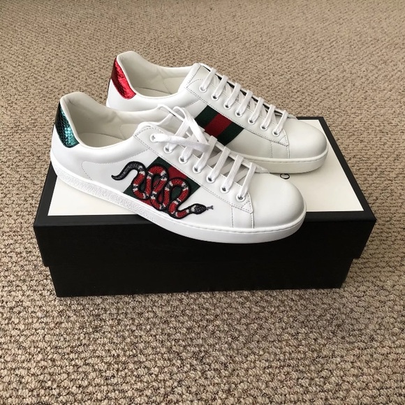 gucci snake diamond sneakers